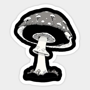 Recursive Mushroom with Mushrooms on It Sticker